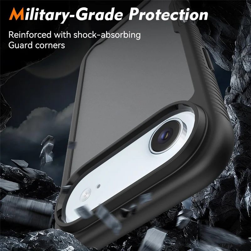 For iPhone Air Case Translucent Matte Anti-Fingerprint PC + TPU 2 in 1 Phone Protective Cover - Black