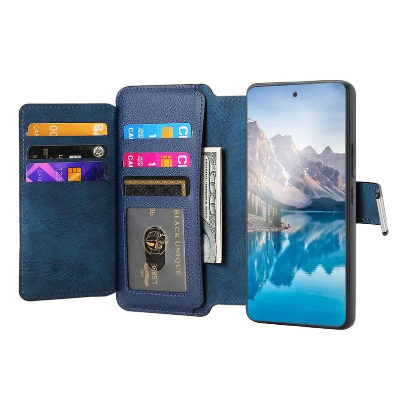 CASENEO MW-02 For Realme 16 Pro+ 5G Case Detachable Magnetic Leather Flip Cover - Blue