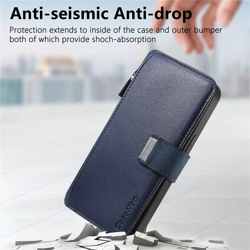 CASENEO MW-02 For Realme 16 Pro+ 5G Case Detachable Magnetic Leather Flip Cover - Blue