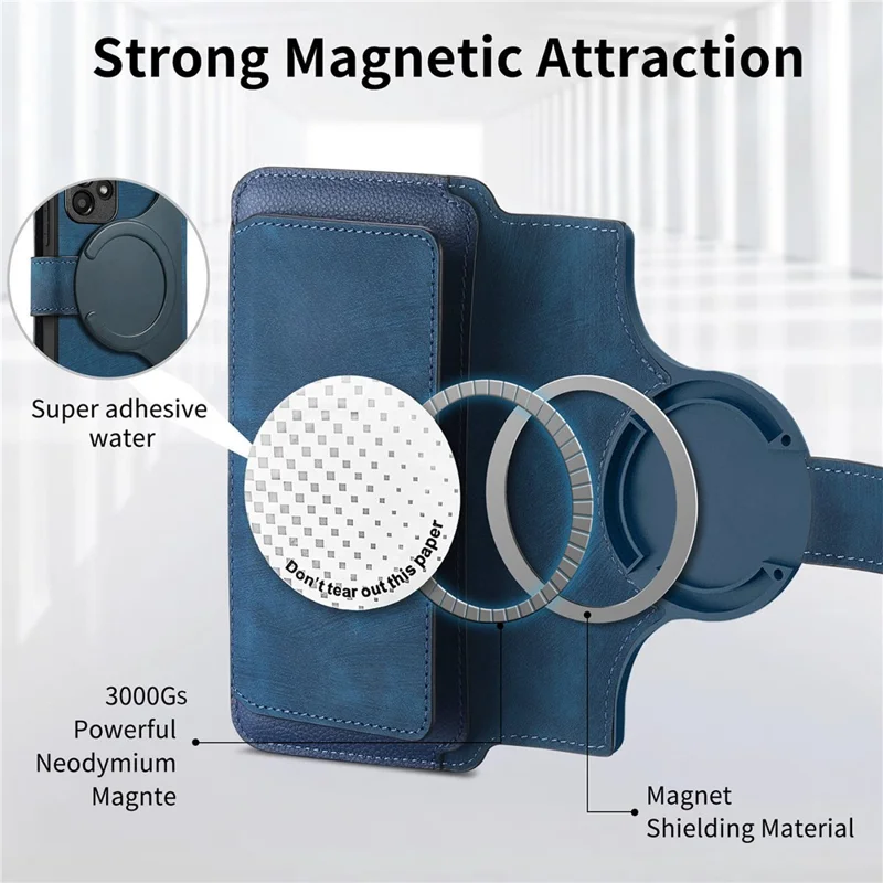 CASENEO MW-02 For Realme 16 Pro+ 5G Case Detachable Magnetic Leather Flip Cover - Blue