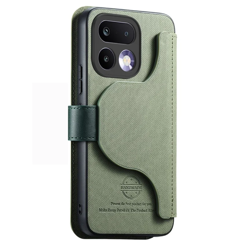 Funda magnética para Realme 16 Pro 5G con bloqueo RFID, cartera desmontable, soporte, textura de cuero - Verde