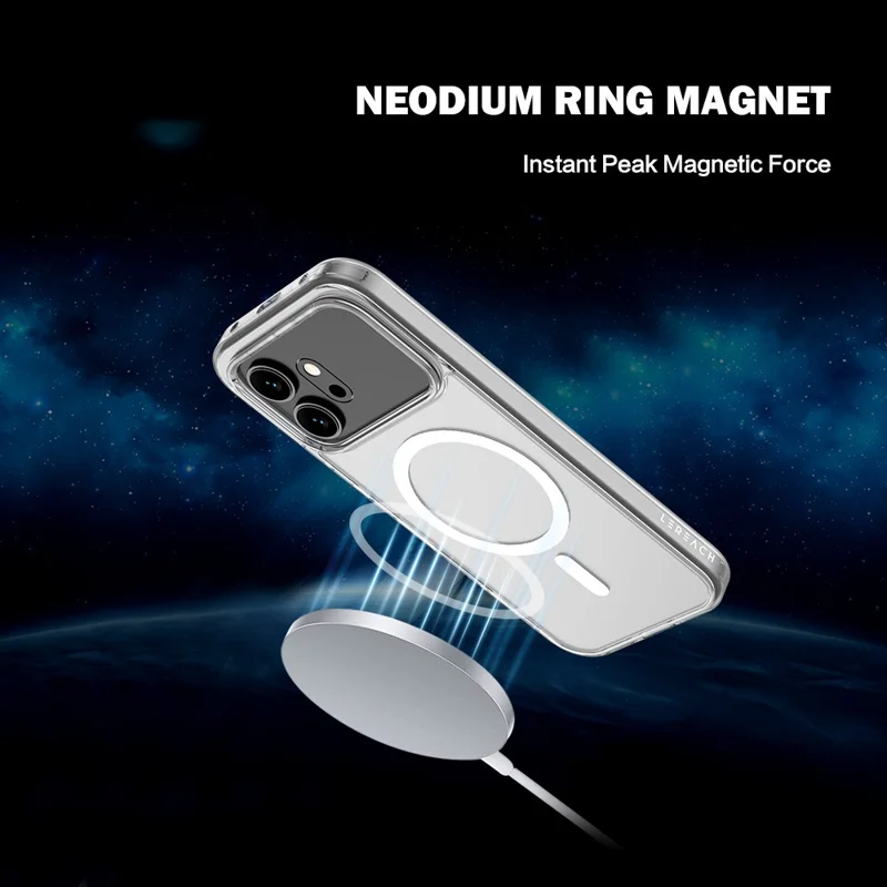 LEREACH TOC Series for Honor 600 Pro 5G Magnetic Case TPU + Acrylic Phone Cover - Transparent