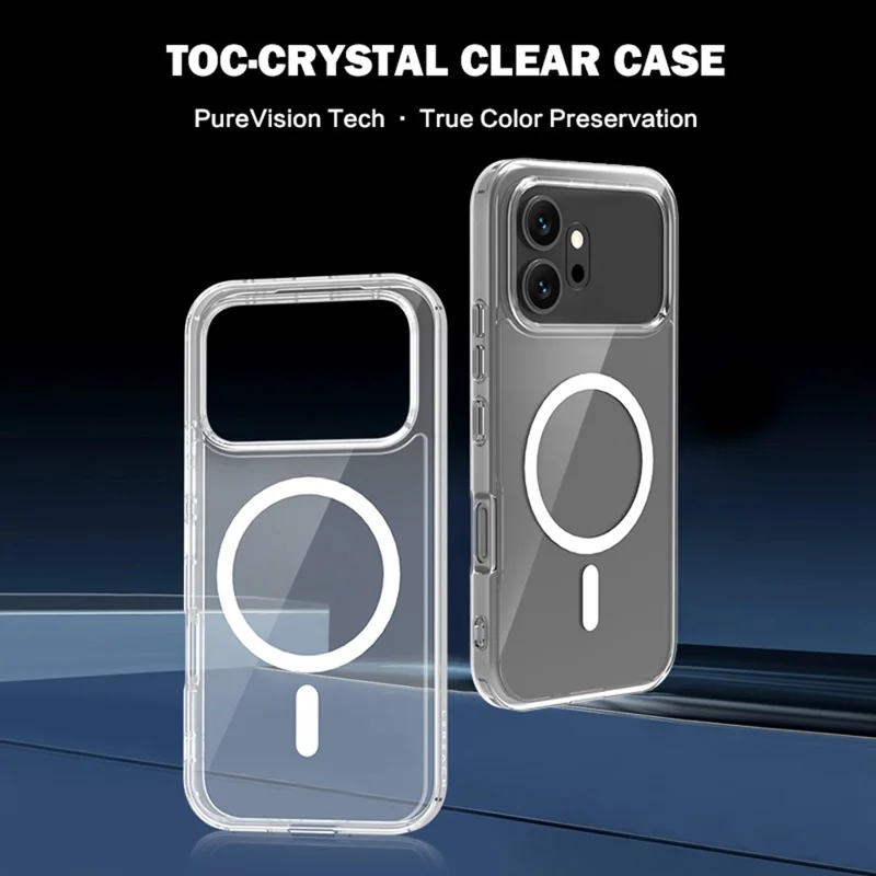 LEREACH TOC Series for Honor 600 Pro 5G Magnetic Case TPU + Acrylic Phone Cover - Transparent