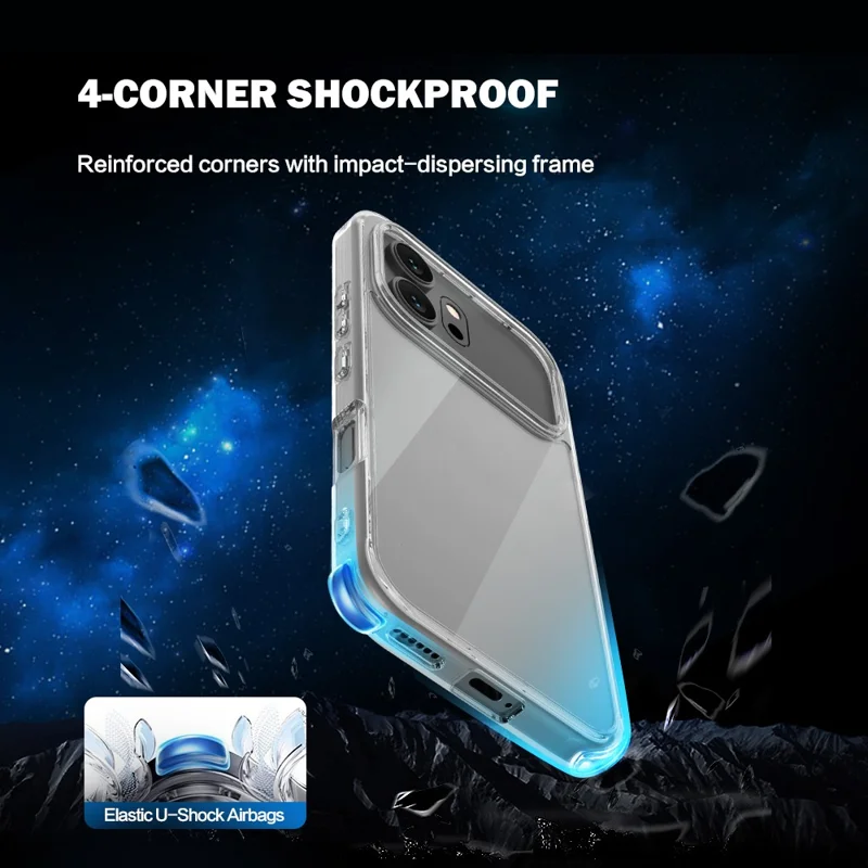 LEREACH TOC-serie till Honor 600 5G hårddisk TPU + akryl mobilhölje - Transparent