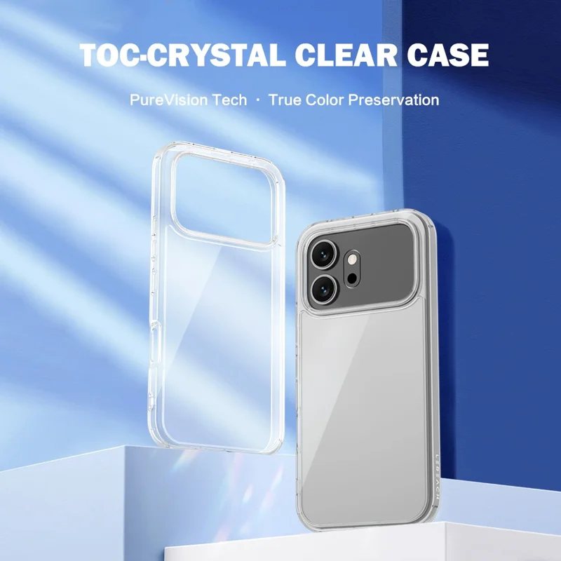 LEREACH TOC-serie till Honor 600 5G hårddisk TPU + akryl mobilhölje - Transparent