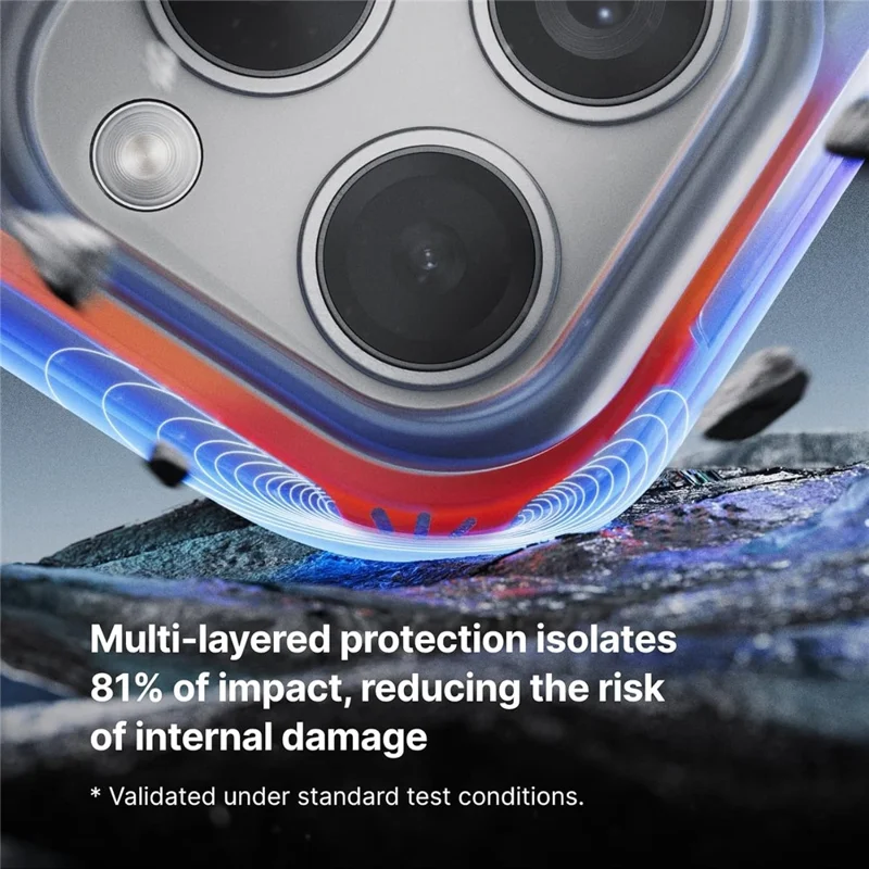 RHINOSHIELD AirX-serie voor iPhone 15 Pro Max magnetische hoes TPE valbescherming telefoonhoes - Vero Zwart