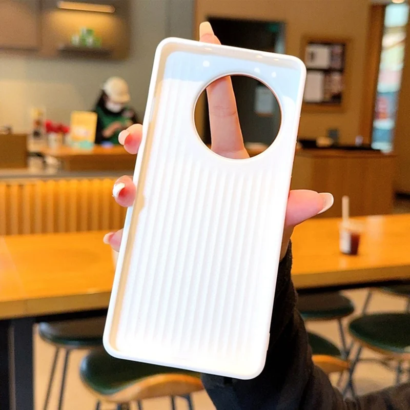 Phone Case For OnePlus Ace 5 5G / Ace 5 Pro 5G / 13R 5G Leather Texture PC + TPU Anti-slip Protective Cover - White