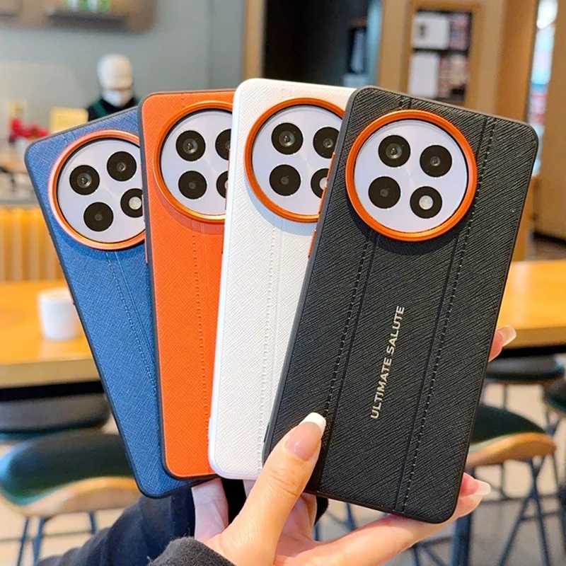 Phone Case For OnePlus Ace 5 5G / Ace 5 Pro 5G / 13R 5G Leather Texture PC + TPU Anti-slip Protective Cover - White