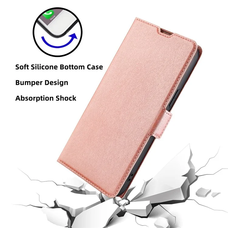 For Huawei nova Y61 4G Anti-scratch Card Holder Case PU Leather Stand Full Protection Magnetic Clasp Phone Cover - Rose Gold