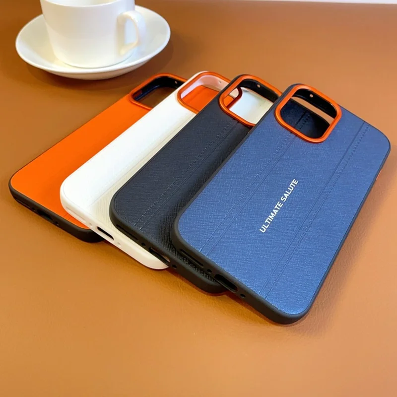 For OnePlus Ace 6 Ultra 5G Case Leather Texture PC + TPU Anti-slip Protective Phone Cover - White