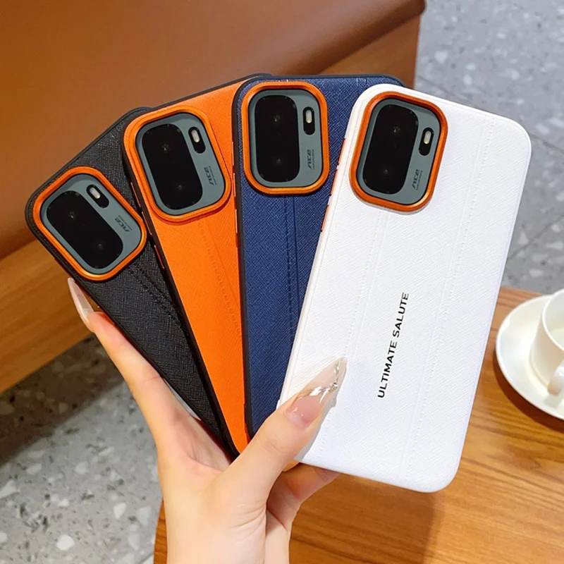 For OnePlus Ace 6 Ultra 5G Case Leather Texture PC + TPU Anti-slip Protective Phone Cover - White