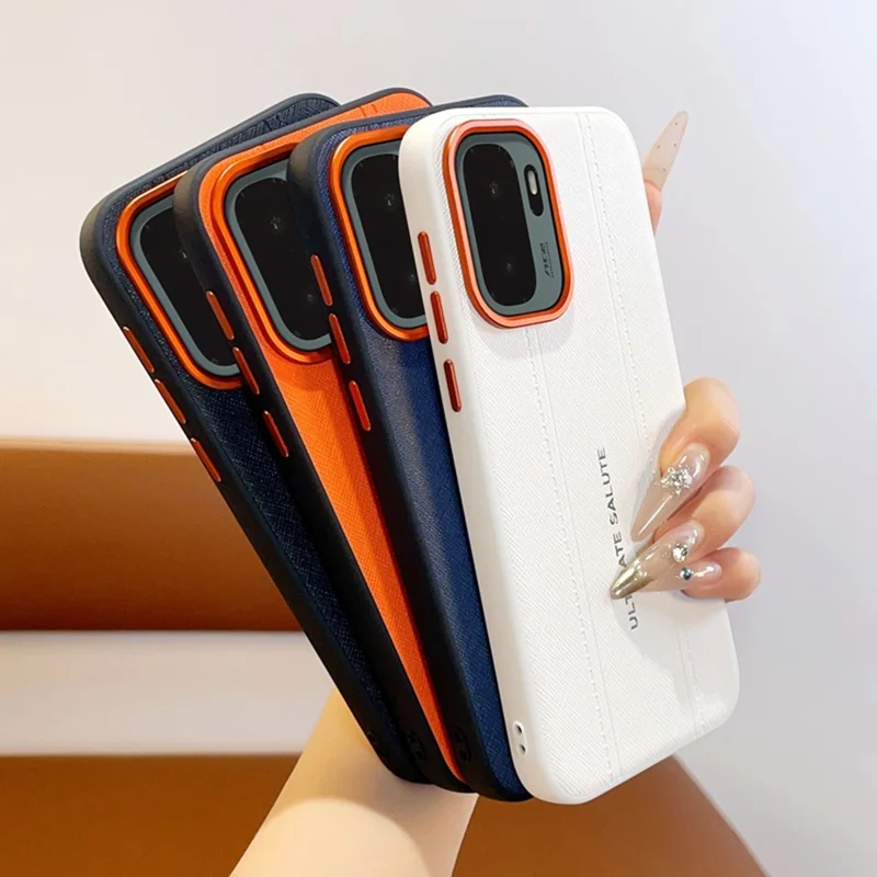 For OnePlus Ace 6 Ultra 5G Case Leather Texture PC + TPU Anti-slip Protective Phone Cover - White