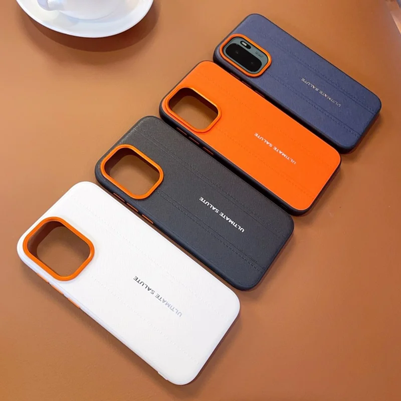 For OnePlus Ace 6 Ultra 5G Case Leather Texture PC + TPU Anti-slip Protective Phone Cover - White