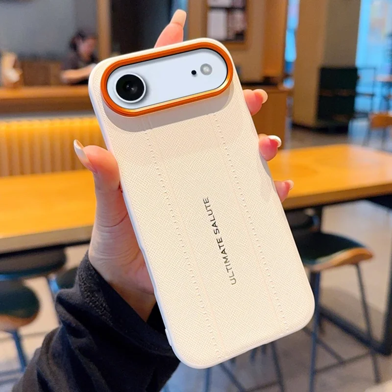 For iPhone Air Case Leather Texture PC + TPU Anti-slip Protective Phone Cover - White
