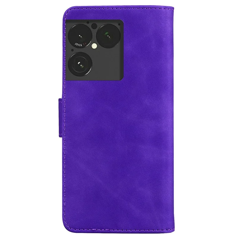 Чехол для Sony Xperia 1 VIII, сплошной цвет, кожаный, с отделением для карт - Фиолетовый