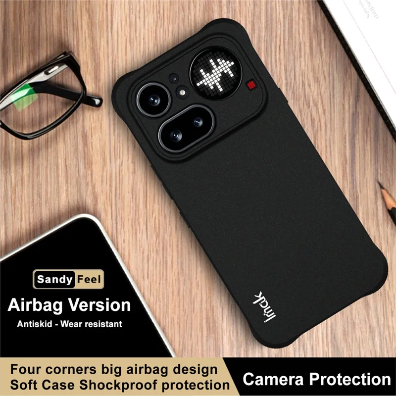 IMAK Für Nothing Phone (4a) Pro Tasche TPU Handyhülle Airbag Stoßfest Schutz – Matt Schwarz