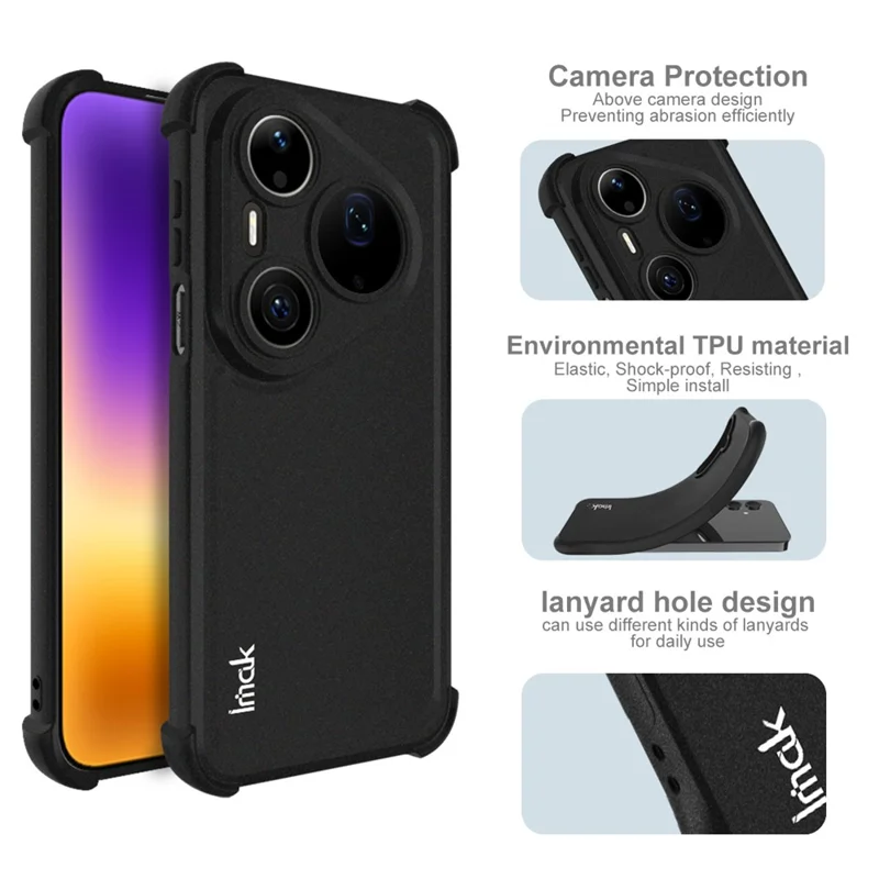 IMAK For Huawei Pura 90s Pro Max 5G / Pura 90 Pro Max Case TPU Phone Cover Airbag Shockproof Protection - Matte Black