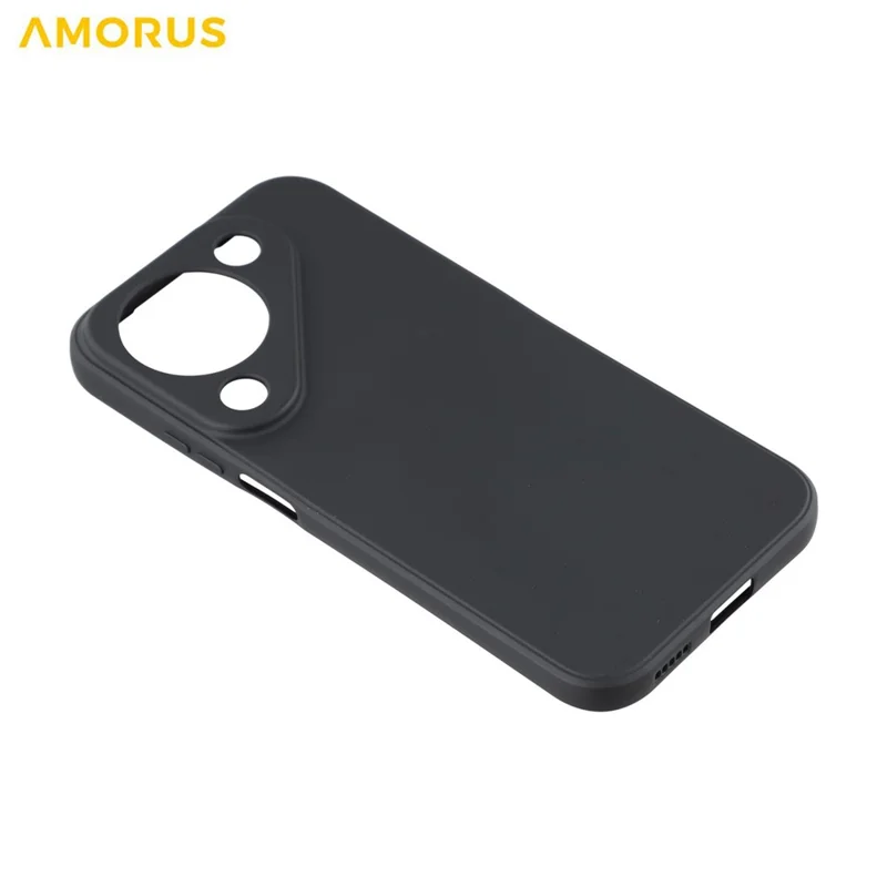 AMORUS na Huawei Pura 90 Etui Dokładne Wycięcia TPU Wyściełane Włóknem Ochronna Obudowa na Telefon - Czarny