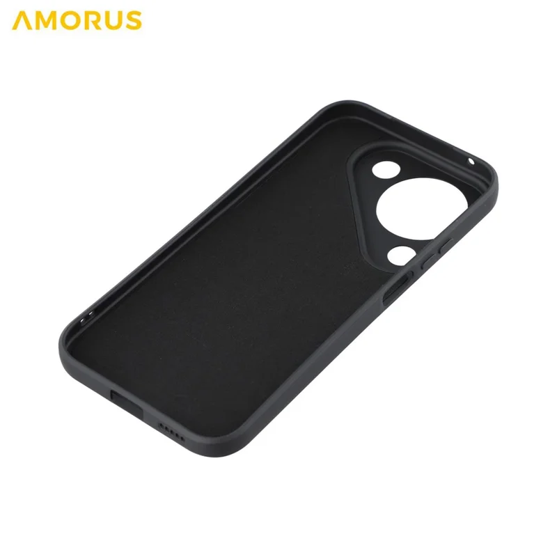 AMORUS na Huawei Pura 90 Etui Dokładne Wycięcia TPU Wyściełane Włóknem Ochronna Obudowa na Telefon - Czarny