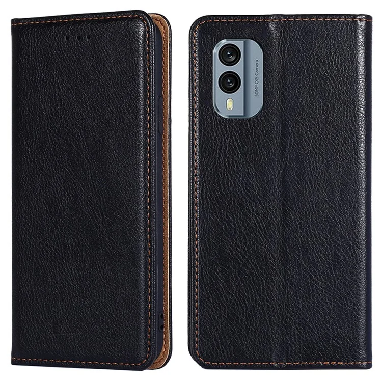 Para Nokia X30 5G PU Leather Anti-scratch Phone Case Foldable Stand Wallet Magnetic Auto Closing Cover - Black