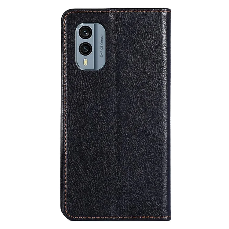 Para Nokia X30 5G PU Leather Anti-scratch Phone Case Foldable Stand Wallet Magnetic Auto Closing Cover - Black