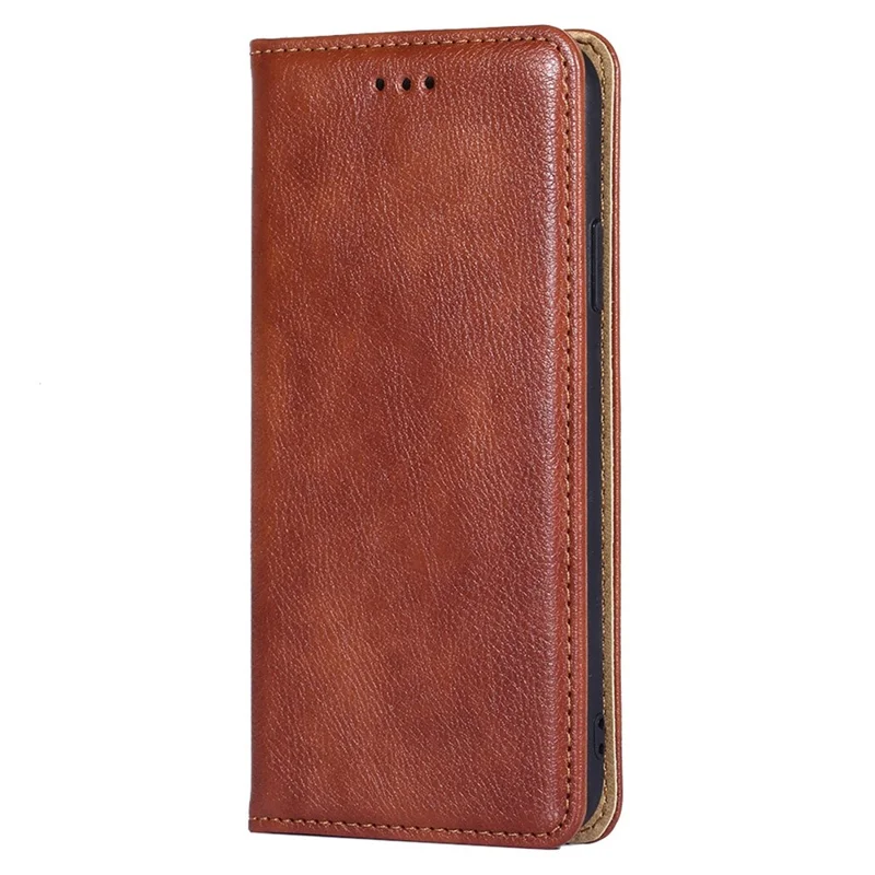 For Nokia X30 5G PU Leather Anti-scratch Phone Case Foldable Stand Wallet Magnetic Auto Closing Cover - Brown