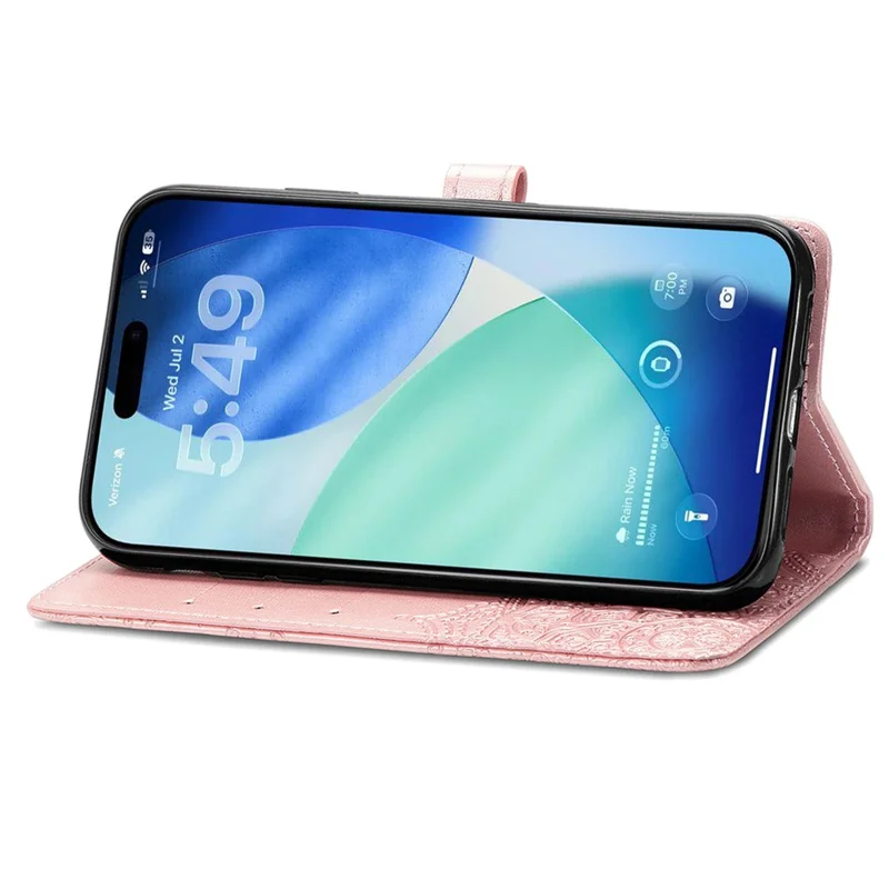 For Blackview Wave 7C Wallet Case Mandala Flower Leather Phone Cover Stand - Rose Gold