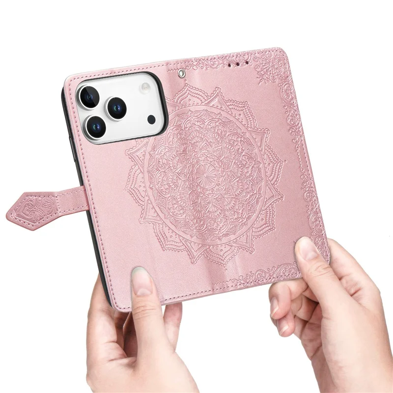For Blackview Wave 7C Wallet Case Mandala Flower Leather Phone Cover Stand - Rose Gold