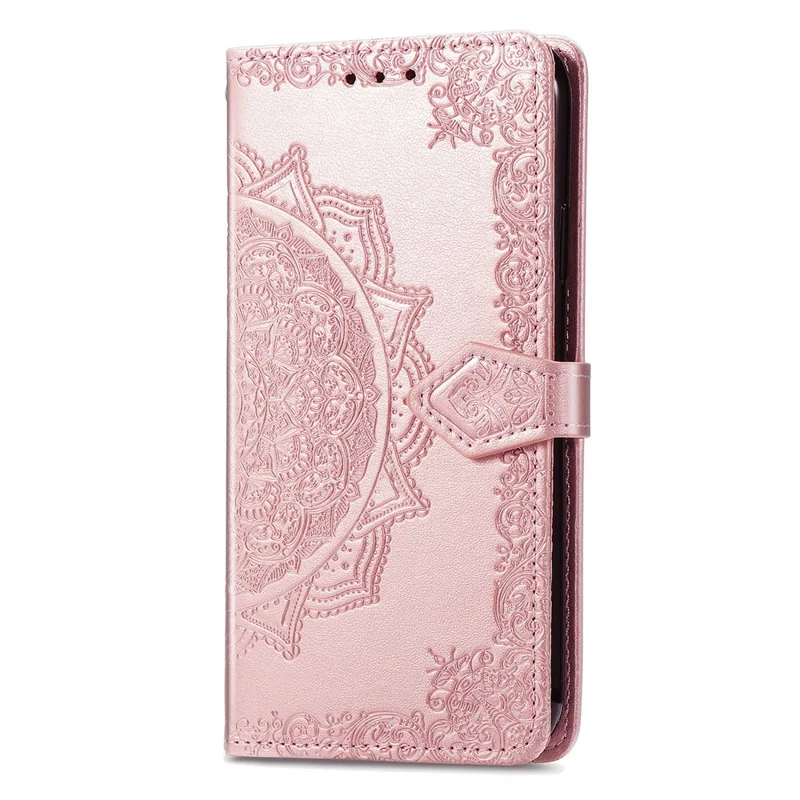For Blackview Wave 7C Wallet Case Mandala Flower Leather Phone Cover Stand - Rose Gold