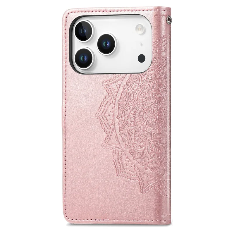 For Blackview Wave 7C Wallet Case Mandala Flower Leather Phone Cover Stand - Rose Gold