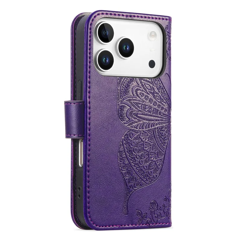For Blackview Wave 7C Case with Strap Butterfly Pattern PU Leather Wallet Phone Cover - Dark Purple