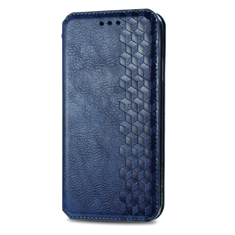 For Blackview Wave 7C Case Rhombus Imprint PU Leather Wallet Phone Cover - Blue
