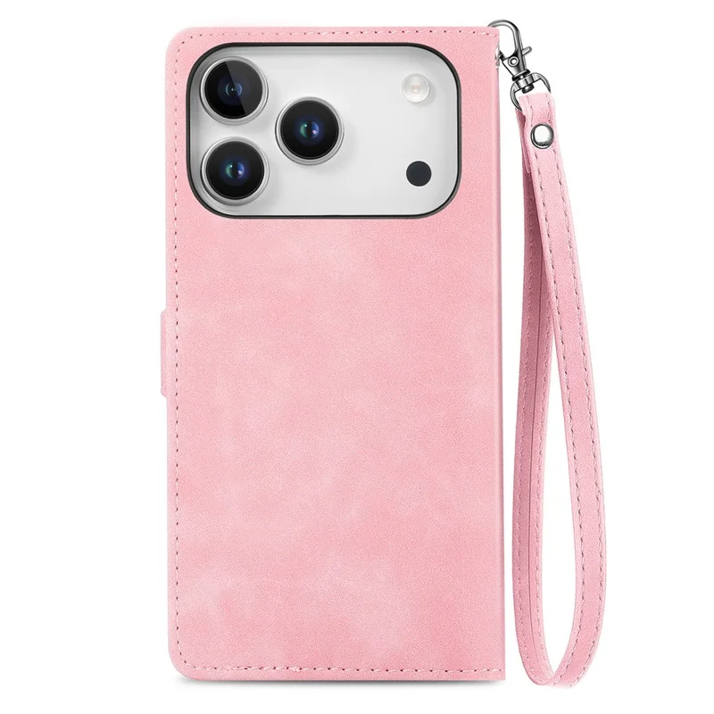For Blackview Wave 7C Zipper Wallet Case with Strap Flower Imprint PU Leather Phone Cover - Pink