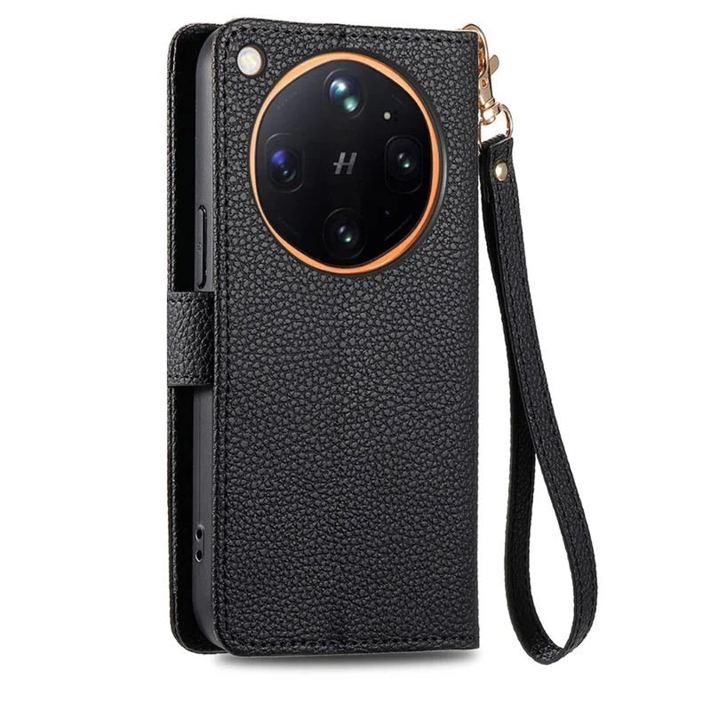 Étui pour Oppo Find X9 Ultra 5G, étui portefeuille en cuir avec pochette à fermeture éclair, protection RFID, sangle incluse - Noir