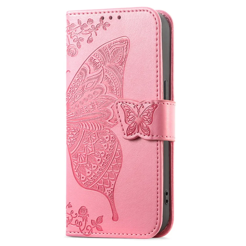 Étui pour Oppo Find X9 Ultra 5G avec dragonne, motif papillon, portefeuille en cuir PU - Rose