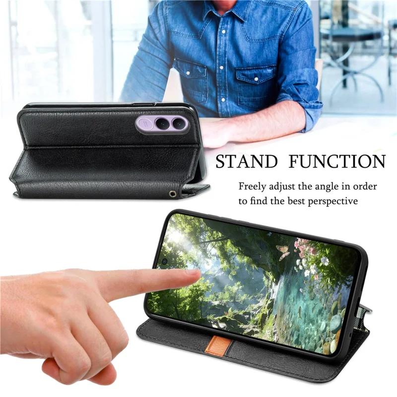 For vivo V70 FE 5G Case Rhombus Imprint PU Leather Wallet Phone Cover - Black