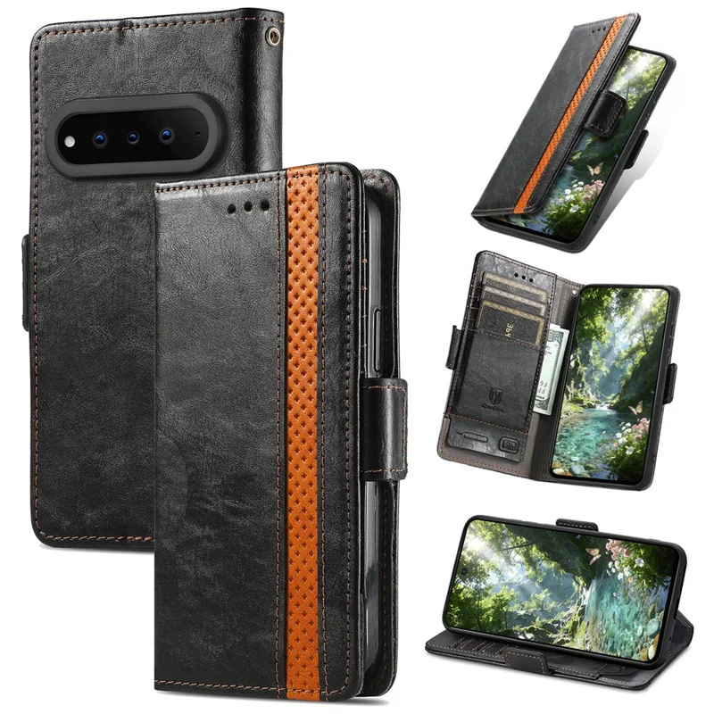 CASENEO For Natural AI Phone Phone Cases PU Leather Cover Stand with RFID Blocking Wallet - Black