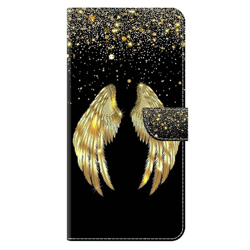 For Google Pixel 11 Pro XL Wallet Case 3D Pattern PU Leather Phone Cover with Stand - Gold Wing