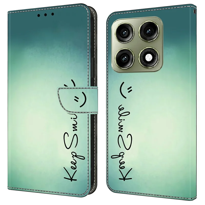 Wallet Case For Motorola Edge 70 Pro 5G PU Leather Phone Cover with Stand - Keep Smile