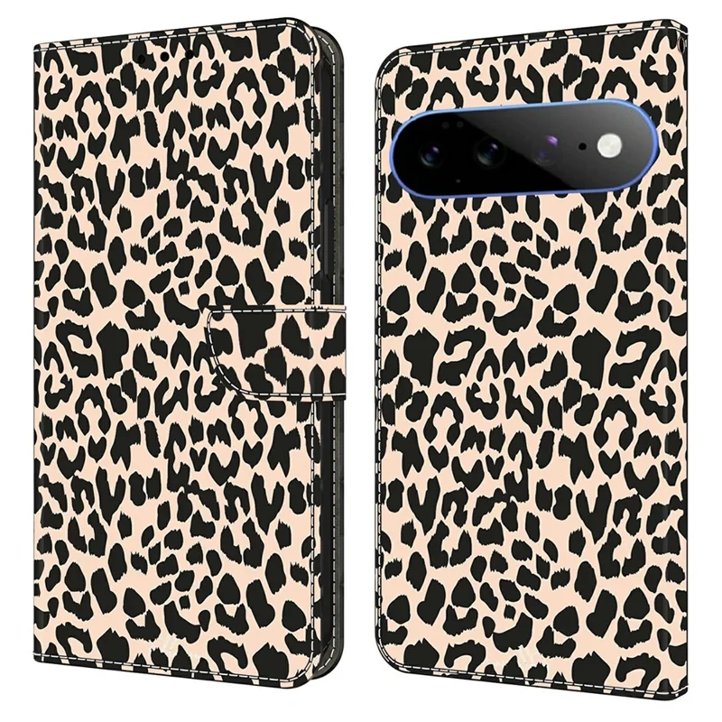 Phone Case For Google Pixel 11  /  11 Pro Pattern Printed TPU + PU Leather Flip Cover with Card Slot - Leopard Print