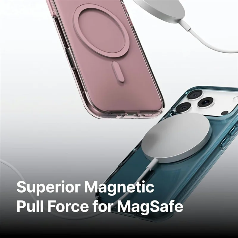 RHINOSHIED for iPhone 17 Pro Max Magnetic Case Clear PC + TPE Drop Protection Phone Back Cover - Transparent