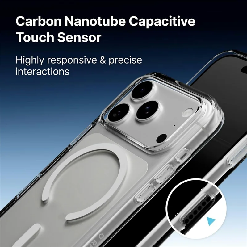 RHINOSHIED for iPhone 17 Pro Max Magnetic Case Clear PC + TPE Drop Protection Phone Back Cover - Transparent