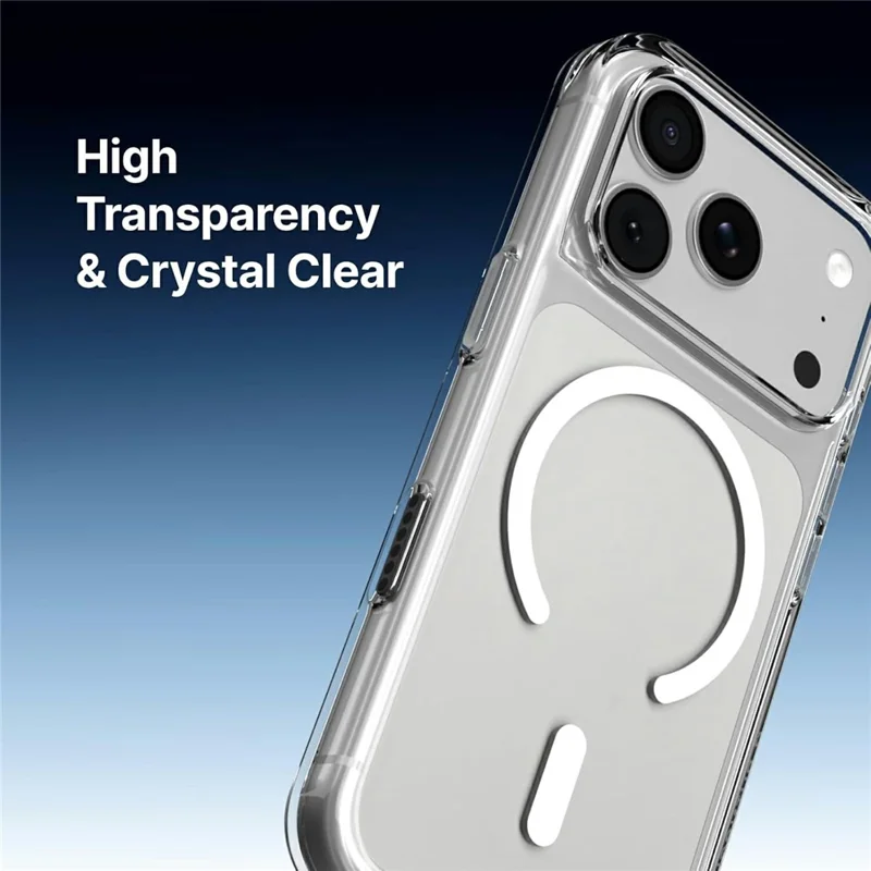 RHINOSHIED for iPhone 17 Pro Magnetic Case Clear PC + TPE Drop Protection Phone Back Cover - Transparent