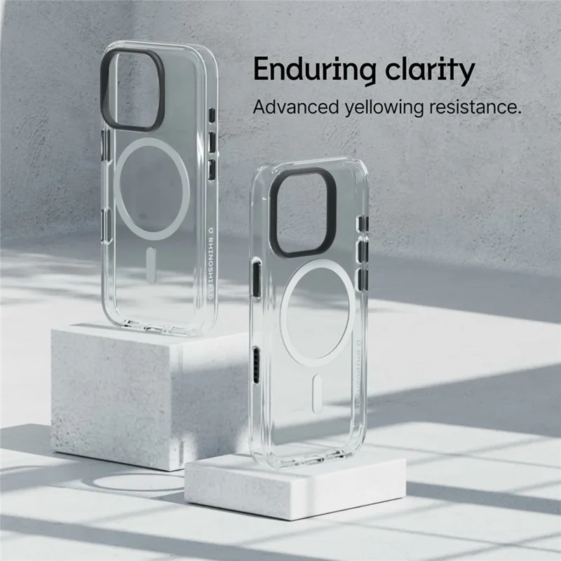 RHINOSHIED for iPhone 16 Pro Max Magnetic Case Clear PC + TPE Drop Protection Phone Back Cover - Transparent