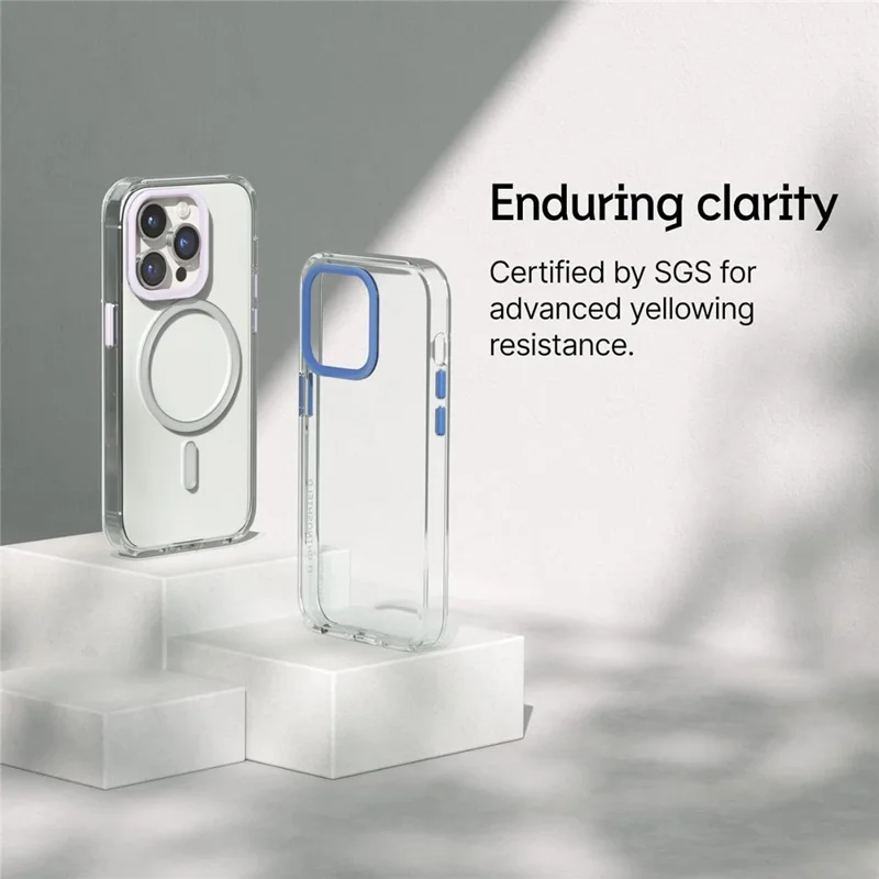 RHINOSHIED for iPhone 15 Pro Magnetic Case Clear PC + TPE Drop Protection Phone Back Cover - Transparent