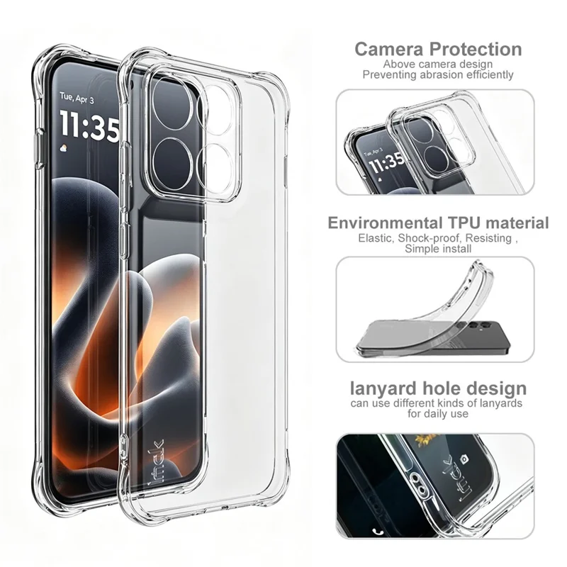 IMAK For Motorola Edge 70 Pro 5G / Edge 70 Pro+ 5G Case TPU Phone Cover Airbag Shockproof Protection - Transparent