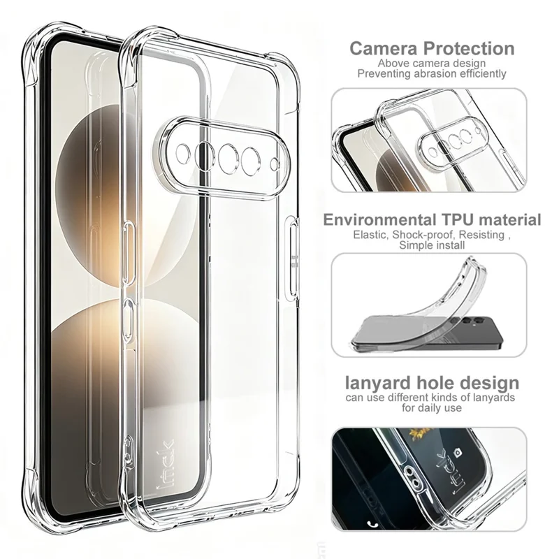 IMAK For Natural AI Phone Case TPU Phone Cover Airbag Shockproof Protection - Transparent
