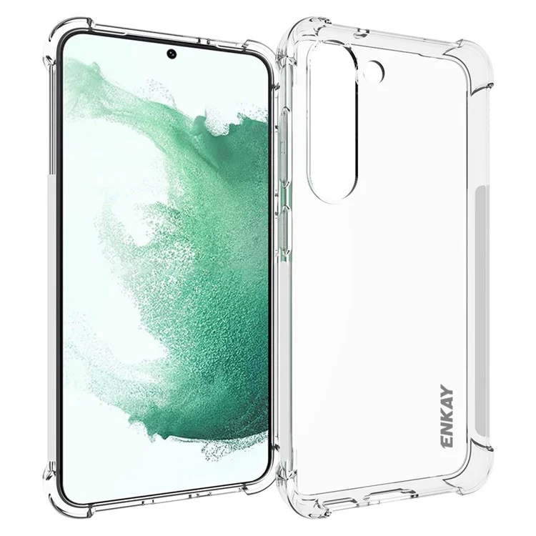ENKAY HAT PRINCE Per Samsung Galaxy S23+ Clear Soft TPU Thickened Corners Phone Case Anti-slip Strip Edge Drop-Proof Cover