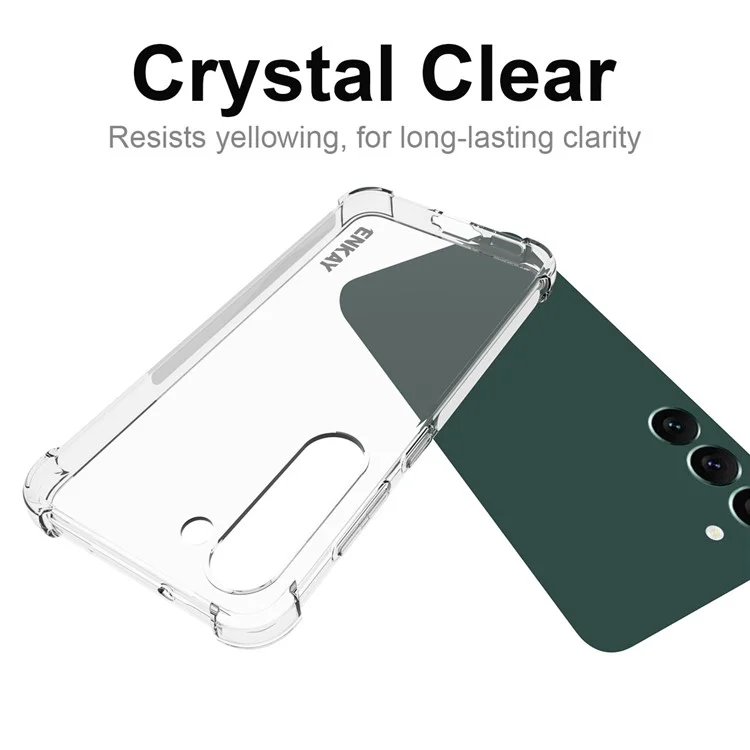 ENKAY HAT PRINCE Per Samsung Galaxy S23+ Clear Soft TPU Thickened Corners Phone Case Anti-slip Strip Edge Drop-Proof Cover