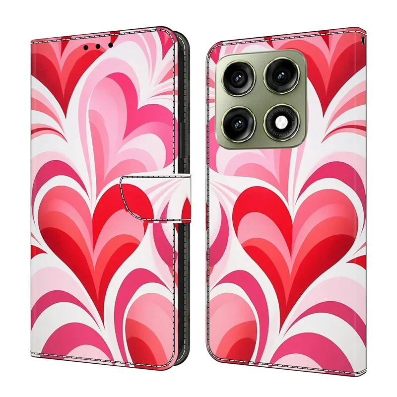 Wallet Case For Motorola Edge 70 Pro 5G Stand Pattern Printing PU Leather Flip Phone Cover - Love